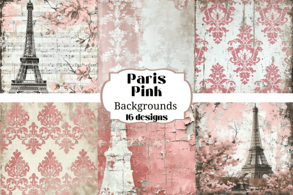 Charming Parisian Aesthetics with 16 Pink Digital Papers