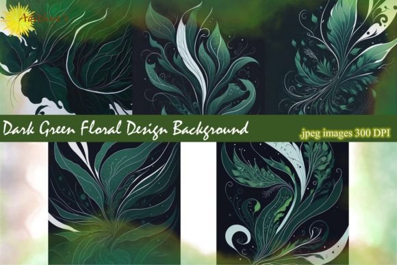 Dark Green Floral Design Backgrounds for Modern Projects