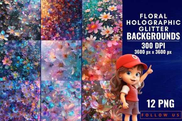 Floral Holographic Glitter Backgrounds: A Designer's Guide to Magic