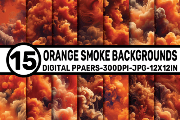 Ignite Your Designs: Using Orange Smoke Backgrounds Digital Papers