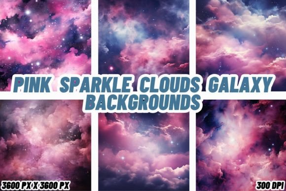 Pink Sparkle Clouds Galaxy Backgrounds: A Celestial Canvas