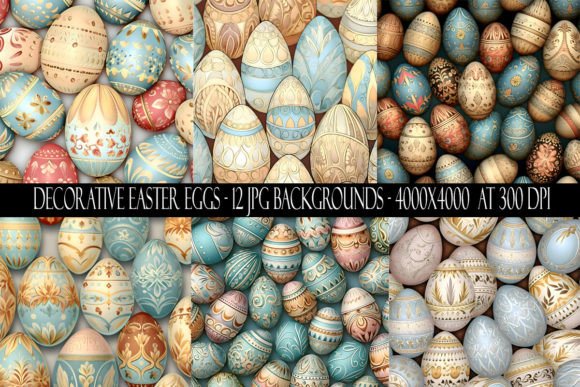 Springtime Designs with Decorative Easter Egg Backgrounds