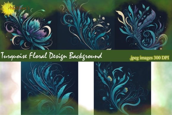 Turquoise Floral Design Backgrounds for Vibrant Projects