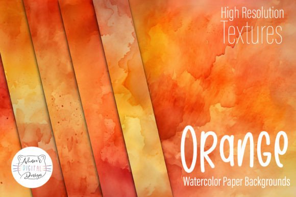 Vibrant Orange Watercolor Paper Backgrounds for Creative Projects