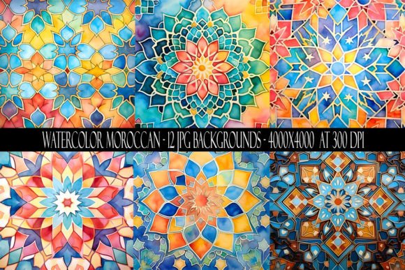 Watercolor Moroccan Backgrounds: Elevate Your Digital Projects
