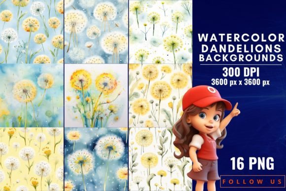 Whimsical Wishes: Using Watercolor Dandelions Backgrounds