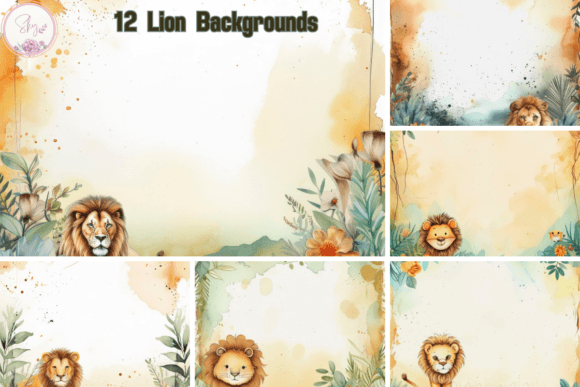 Wildly Creative: Unleashing Lion Watercolour Scrapbook Backgrounds